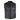 Legendary USA Reaper Club Style men's leather motorcycle vest with black finish, snap and zipper closure, made in USA