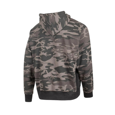 Back view of Legendary Sniper camo hoodie highlighting full camouflage print and hood