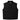 Legendary USA Revolution men's black denim motorcycle vest front view, made in USA