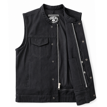 Legendary 'Nightshift' Black Denim Motorcycle Vest