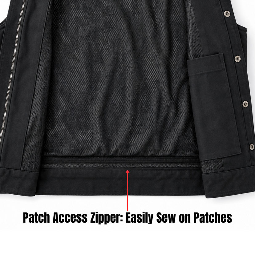 Legendary 'Nightshift' Black Denim Motorcycle Vest