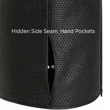 Legendary Beatdown™ Perforated Leather Cropped Motorcycle Vest – V Neck Collar