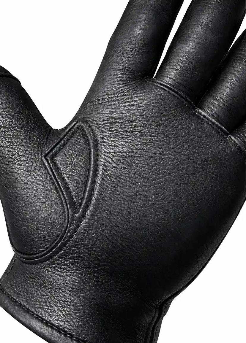 Palm view of the Spitfire Black Touchscreen Gloves showing grip and reinforcement made in USA