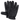 Front view of Legendary short wrist black deerskin gloves, with brand detailing visible