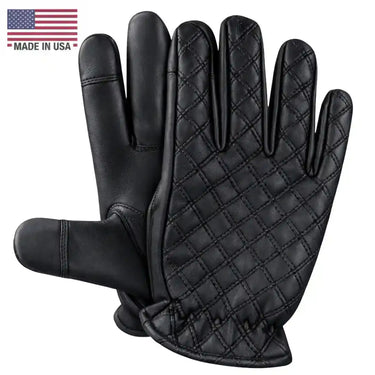 Legendary Double-Diamond Stitched Deerskin Short Wrist Touchscreen Gloves
