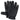 Front view of Legendary short wrist black deerskin gloves, with brand detailing visible