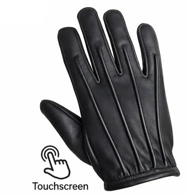 Front-facing shot of Legendary short wrist deerskin gloves, displayed flat for product detail