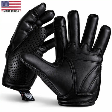 Legendary ILL DOZER Perforated Top Short Wrist Outseam Deerskin Motorcycle Gloves