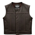 Legendary LowLife NCP Dark Chocolate Cropped Fitted Leather Club Style Motorcycle Vest