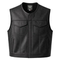 Legendary LowLife Perforated Leather Cropped Fitted Club Style Motorcycle Vest