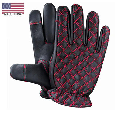 Legendary Double-Diamond Stitched Deerskin Short Wrist Touchscreen Gloves