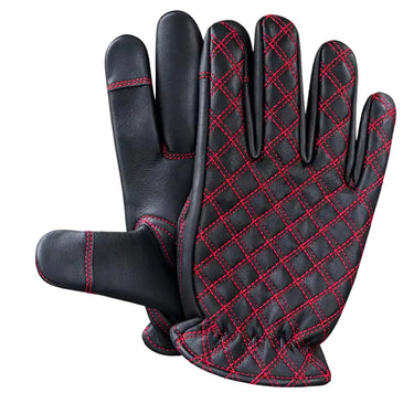 Side profile of Legendary short wrist deerskin gloves, with hardware and stitching visible