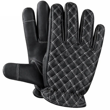 Primary view of Legendary short wrist white deerskin gloves, with brand detailing visible