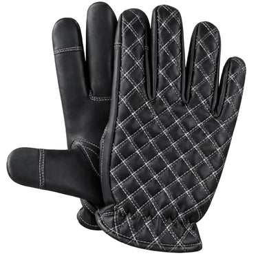 Side angle of Legendary short wrist deerskin gloves, highlighting back construction