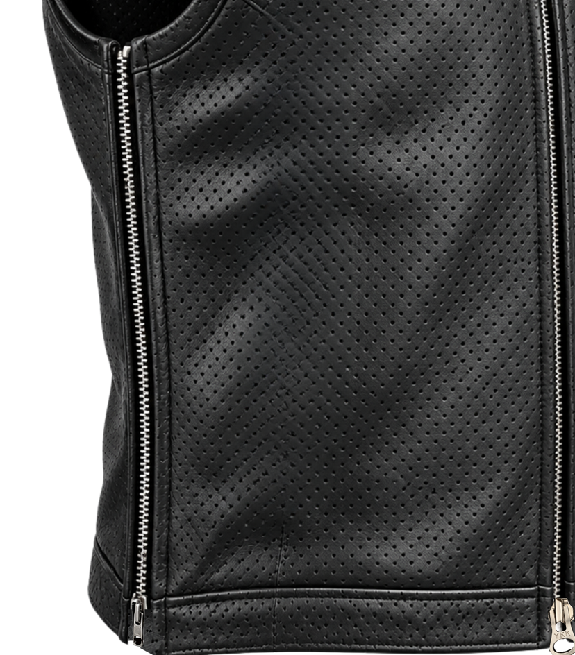 LowLife ‘2Fer1’ Cropped Perforated Leather Vest