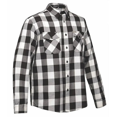 Men's Black and White Flannel Shirt by DERRINGER Flannel Co. in black flannel
