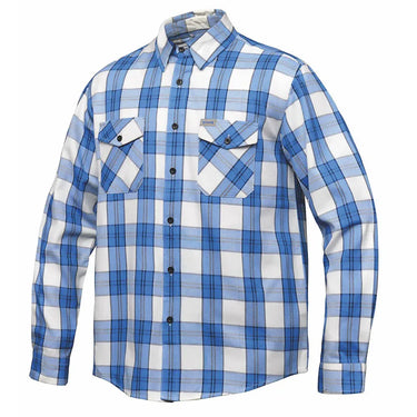 Men's Blue and White Flannel Shirt by DERRINGER Flannel Co. in white flannel