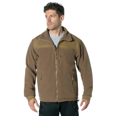 Back view of Rothco concealed carry fleece jacket, highlighting construction detail