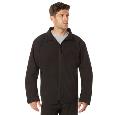 Alternate angle of Rothco concealed carry softshell jacket, showing additional product detail