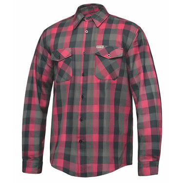 Men's Gray & Pink Flannel Shirt by DERRINGER Flannel Co. in gray flannel