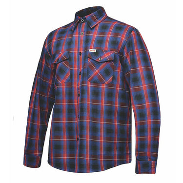 Men's Red and Blue Flannel Shirt by DERRINGER Flannel Co. in blue flannel