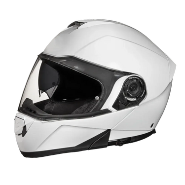Daytona Glide Modular Motorcycle Helmet - Bluetooth Ready, Dual Visor - Hi-Gloss White | DOT Approved