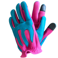 Legendary 'Spitfire' Neon Pink/Neon Blue Deerskin Short Wrist Touchscreen Motorcycle Gloves