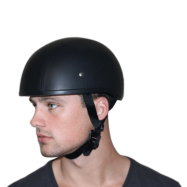 D.O.T. Daytona Skull Cap W/O Visor- Leather Covered