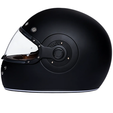 Daytona Retro Full Face Motorcycle Helmet: Vintage Style - Dull Black W/ Dull Black Accents | DOT Approved