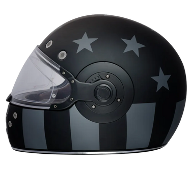 Daytona Retro Full Face Motorcycle Helmet: Vintage Style - Captain America Stealth | DOT Approved
