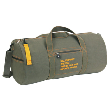 Rear view of Rothco Canvas Equipment Bag - 24 Inches, highlighting back construction