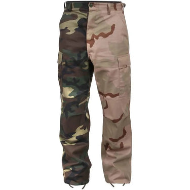 Alternate angle of Men's Rothco camo camouflage tactical pants, showing rear panel detail
