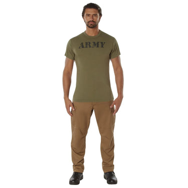 Construction detail of Rothco Vintage AMRY T-Shirt, showing detailed construction features