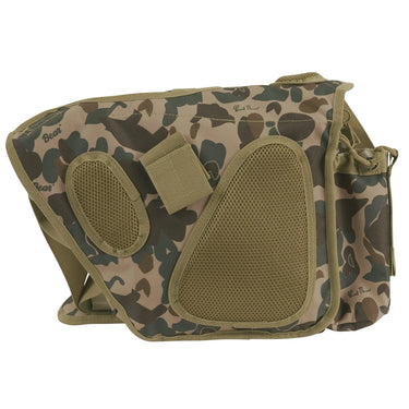 Close-up of Rothco X Bear Archery Fred Bear Camo Advanced Tactical Bag, showing detailed construction features