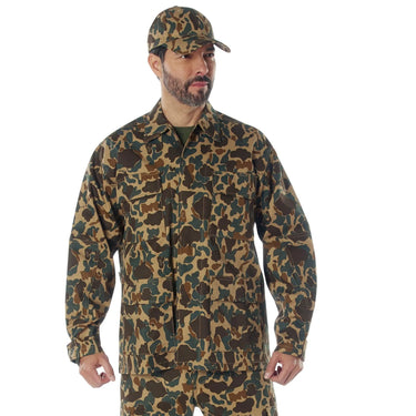 Additional product view of Rothco camo shirt, showing detailed construction features