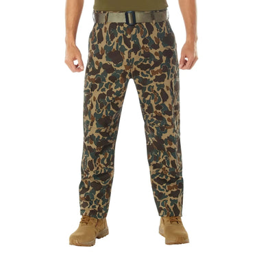Rear view of Rothco tactical camo tactical pants, highlighting construction detail