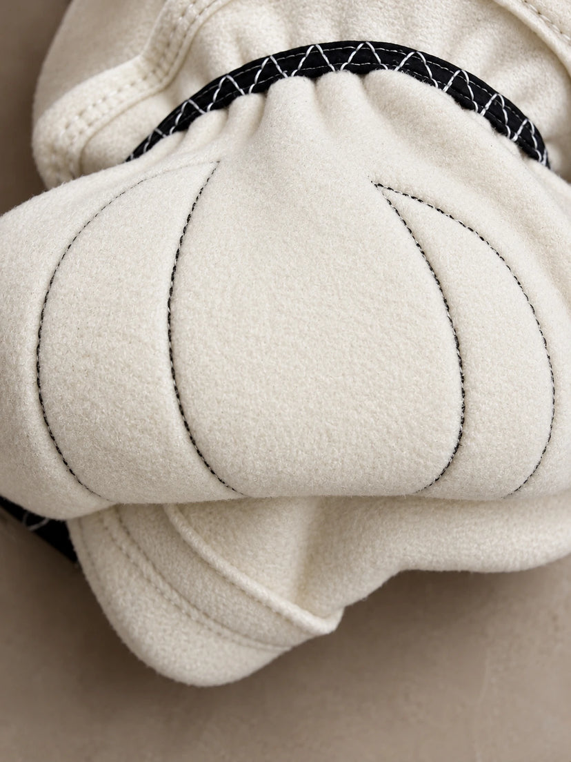 Interior lining of the Spitfire White Touchscreen Gloves showing the pockets and finish made in USA