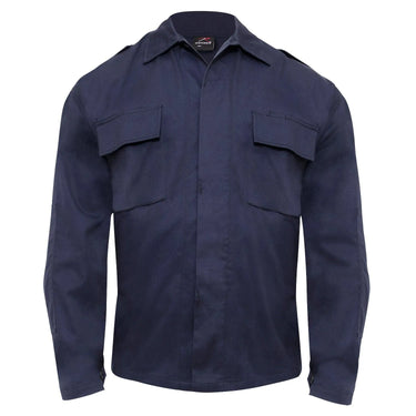 Construction detail of Rothco tactical shirt, with closer view of trim and finish