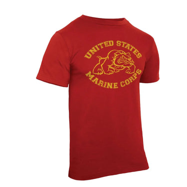 Detail view of Vintage U.S. Marine Bulldog T-Shirt by Rothco, showing detailed construction features