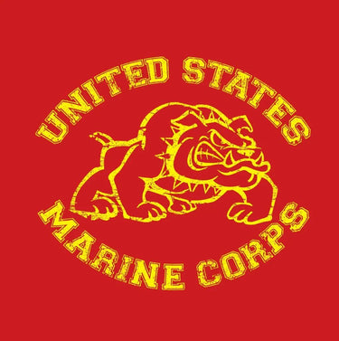 Lifestyle view of Vintage U.S. Marine Bulldog T-Shirt by Rothco, showing rear panel detail