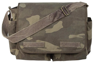 Front view of Vintage Washed Canvas Messenger Bag by Rothco, shown on plain studio background