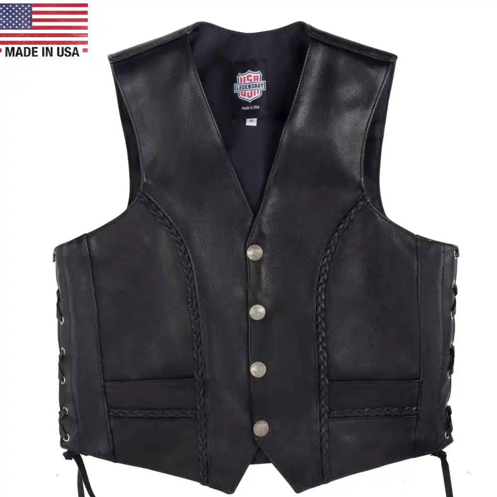 Legendary Gunslinger Men's Motorcycle Leather Vest – Legendary USA
