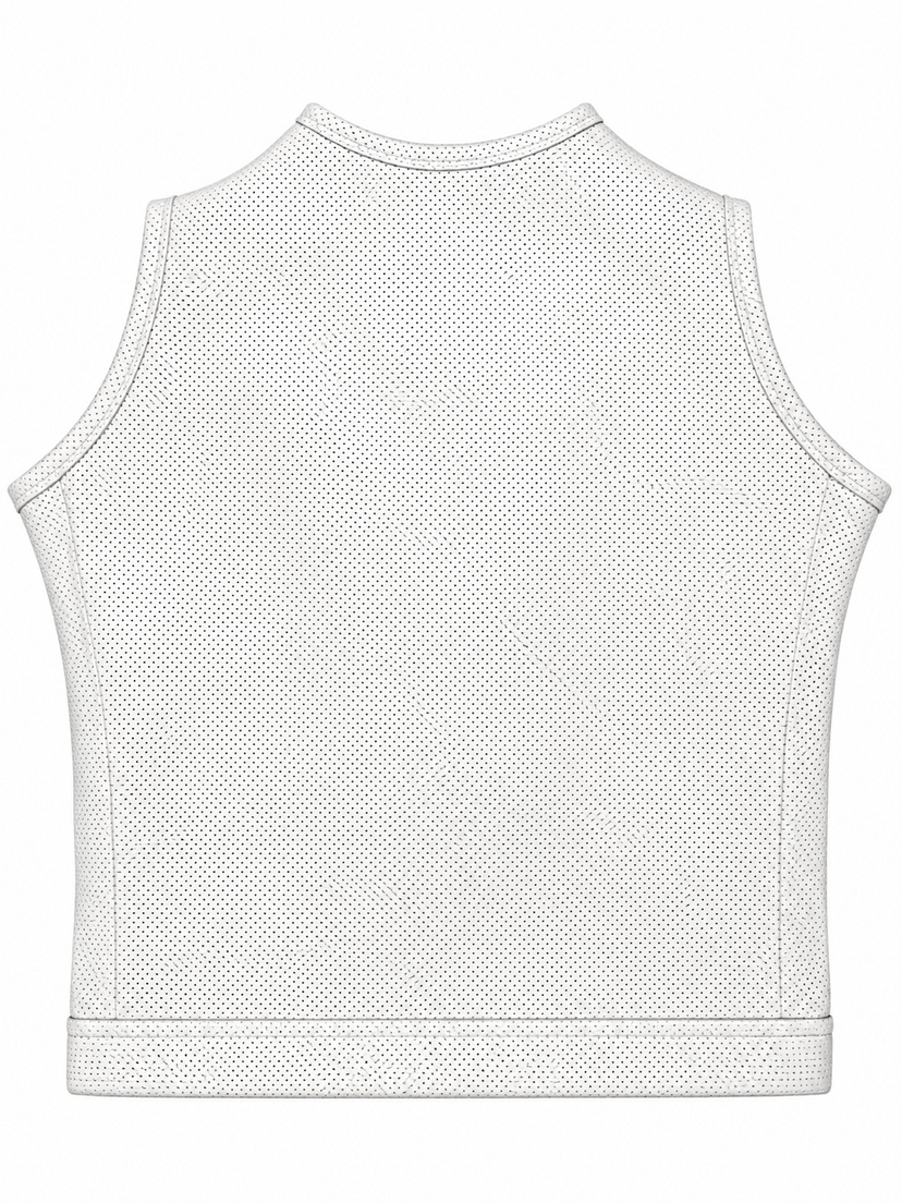 Legendary LowLife 'White Monster' Perforated Leather Club Vest