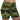 Side angle of Women's Camo Legging Workout Shorts, highlighting construction detail