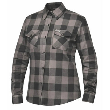 Womens Armored Flannel Black & Gray in black flannel