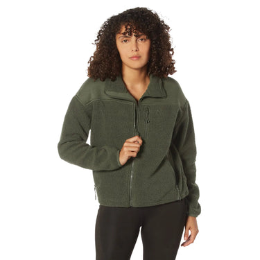 Women's Trailsman Sherpa Fleece Jacket — Olive Drab in olive fleece — view 2 of 7