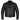 Front view of the Legendary Black Hills men's black cowhide leather motorcycle jacket, made in USA