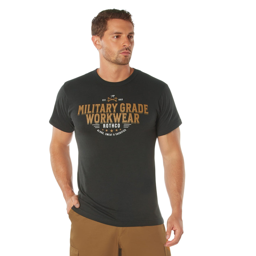 Military Grade Workwear Graphic T-Shirt by Rothco (Black) Size SMALL - Final Sale Ships Same Day