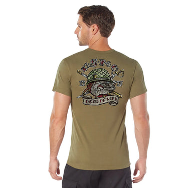 Back view of Rothco USMC Dogs of War T-Shirt, with additional view from another angle