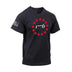 Front view of 1776 T-Shirt - Black by Rothco, with full product silhouette visible